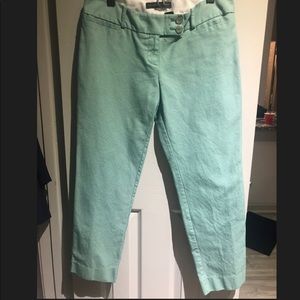 Green and white Capri pants